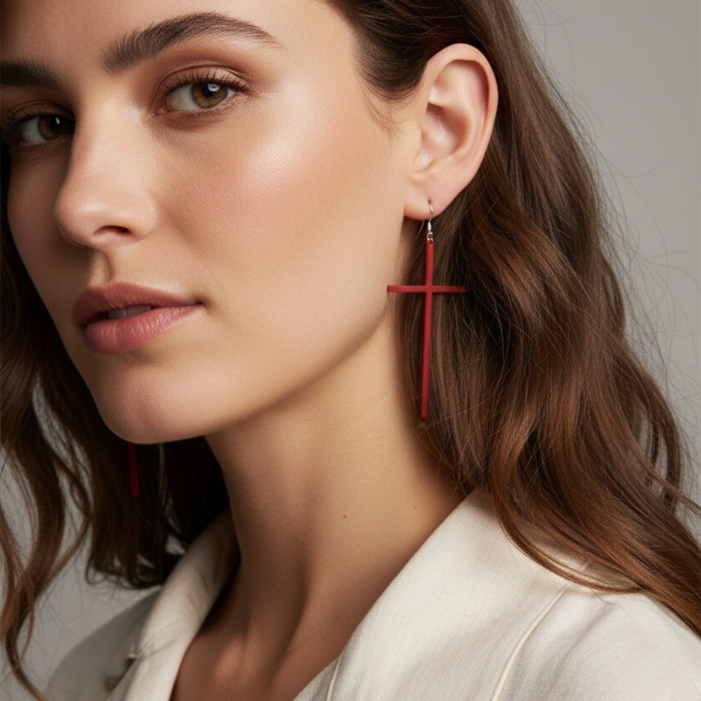 Red Cross Drop Earrings - Women Jewelry Earrings